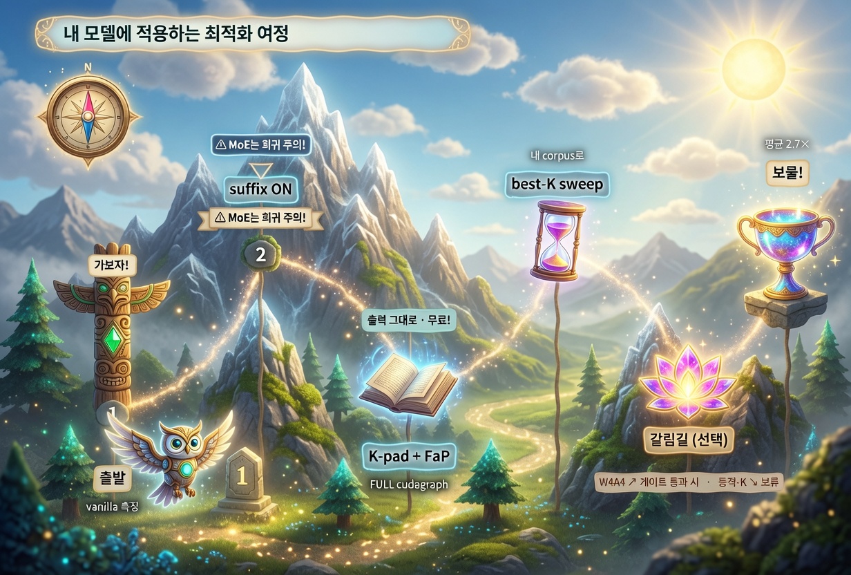 내 모델에 적용하는 최적화 여정 — vanilla에서 최종 구성까지의 순서도